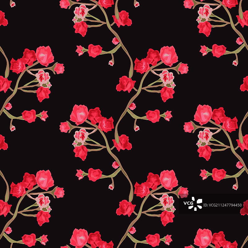 花卉无缝模式图片素材