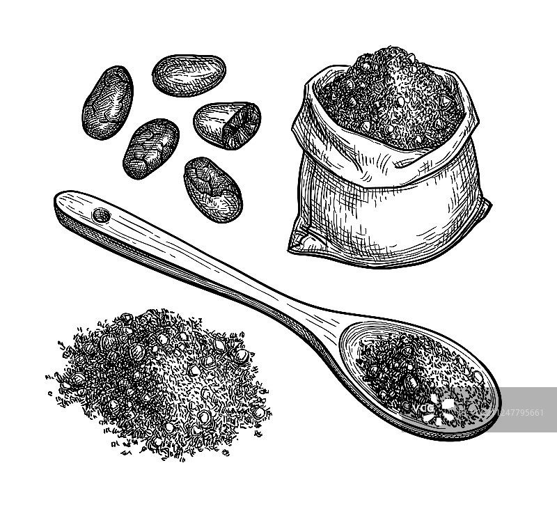 可可水墨草图图片素材