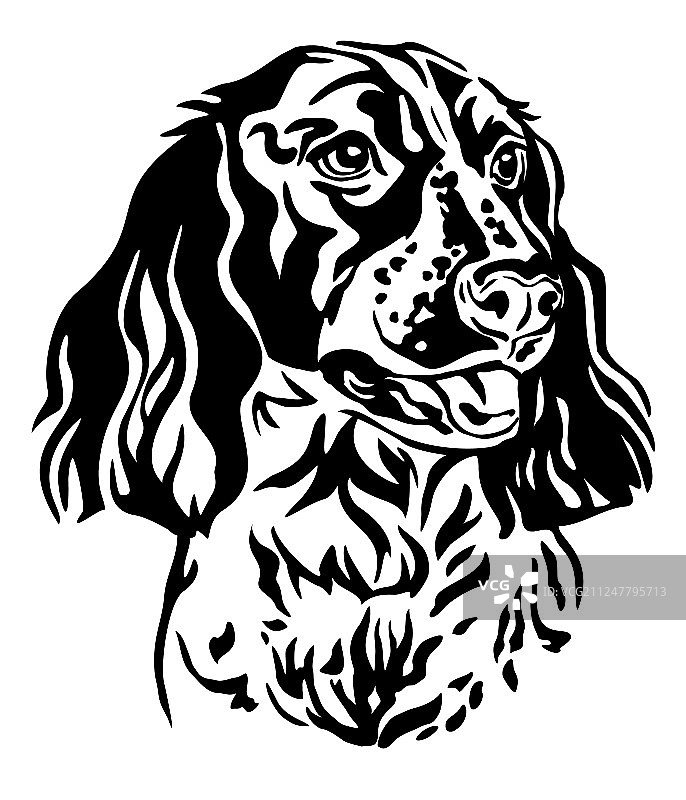 装饰性俄罗斯猎犬肖像图片素材