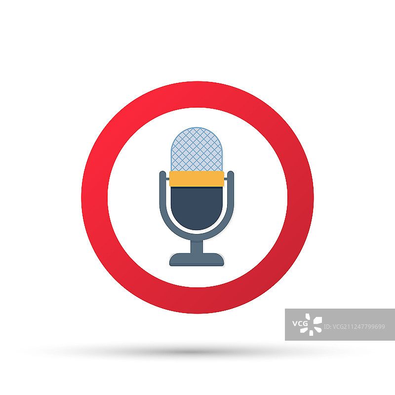 禁止录音标志，禁止麦克风标志图片素材