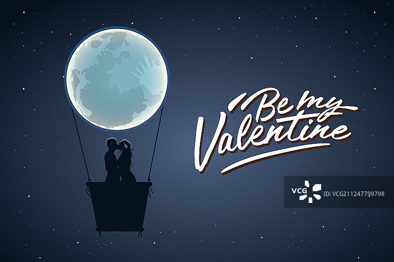 情人节剪影：相爱情侣图片素材