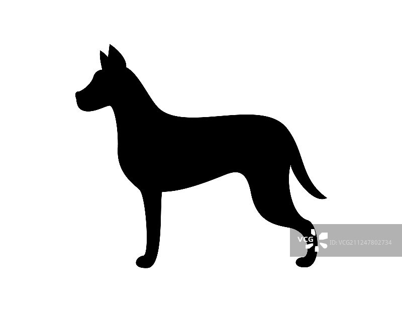 黑狗剪影犬类动物图标图片素材