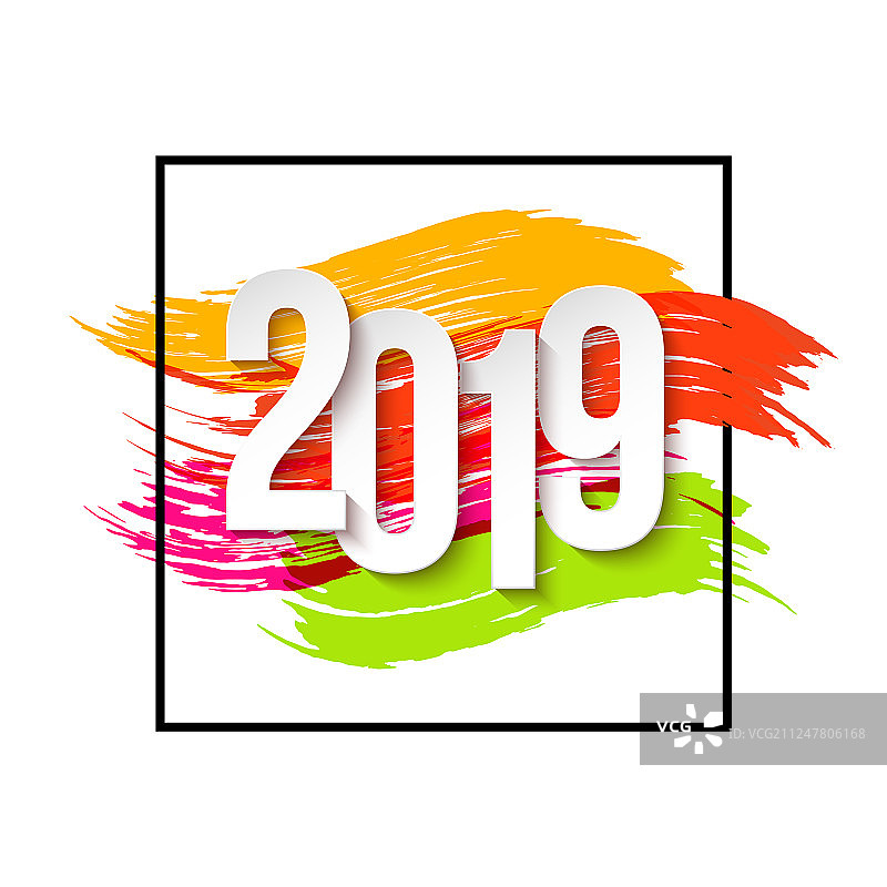 适用于宣传单的2019新年快乐背景图片素材