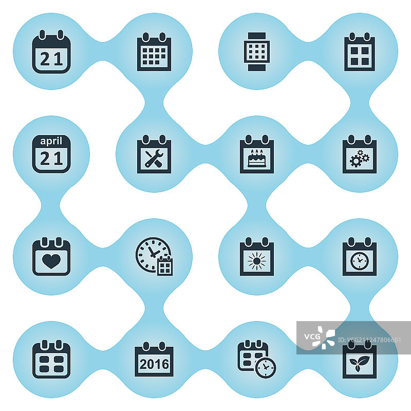 简约日期图标合集图片素材