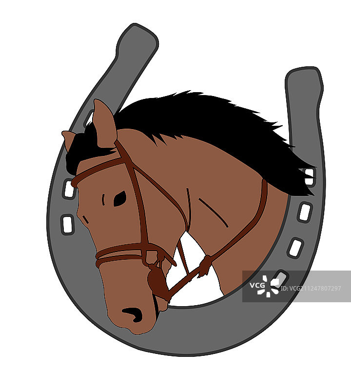 马头马蹄铁logo设计图片素材