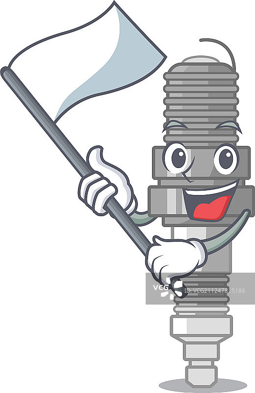 带有旗帜的卡通火花塞图片素材