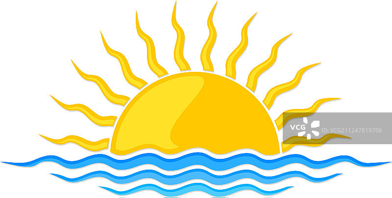 太阳与海洋logo图片素材