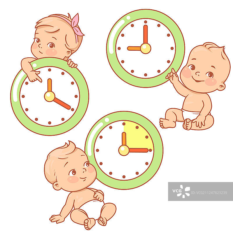 宝宝与时钟图片素材