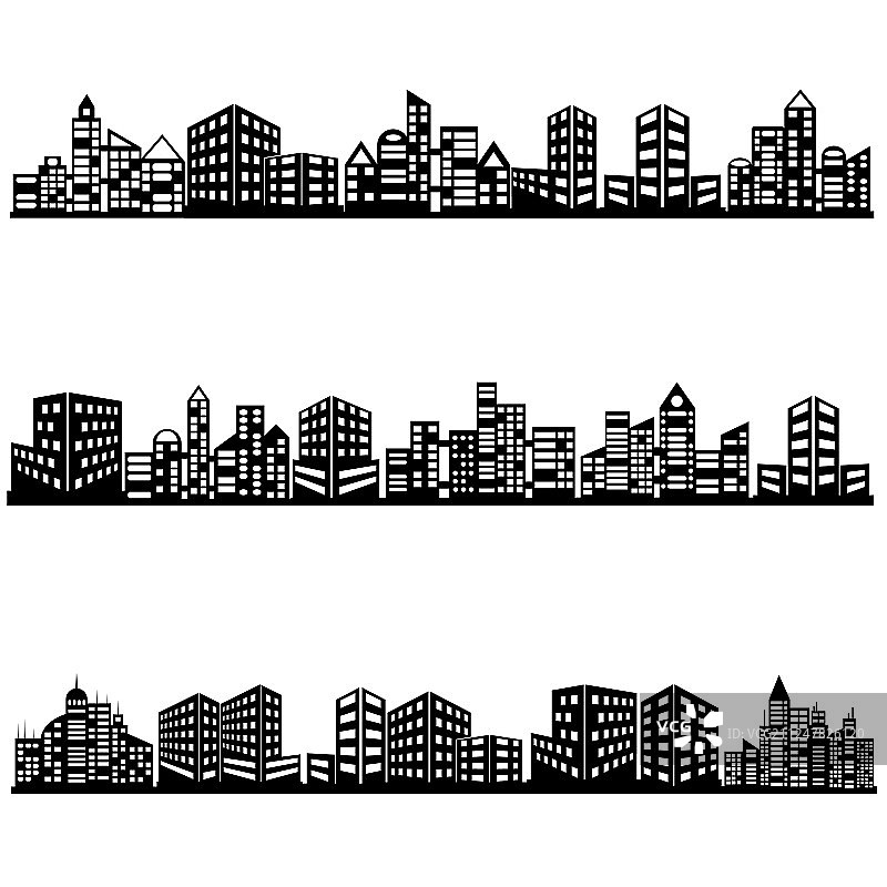 黑色城市图标合集图片素材