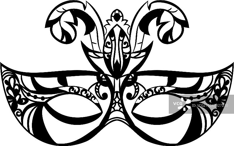 白色背景上的羽毛狂欢节面具图片素材