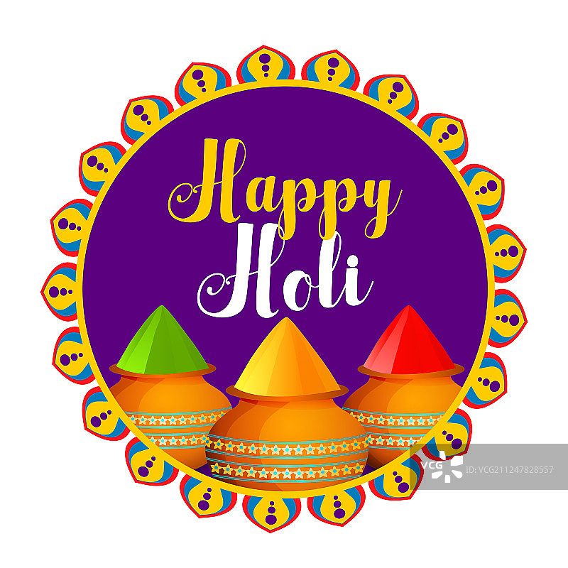 洒红节与彩色古拉尔粉的庆祝活动图片素材