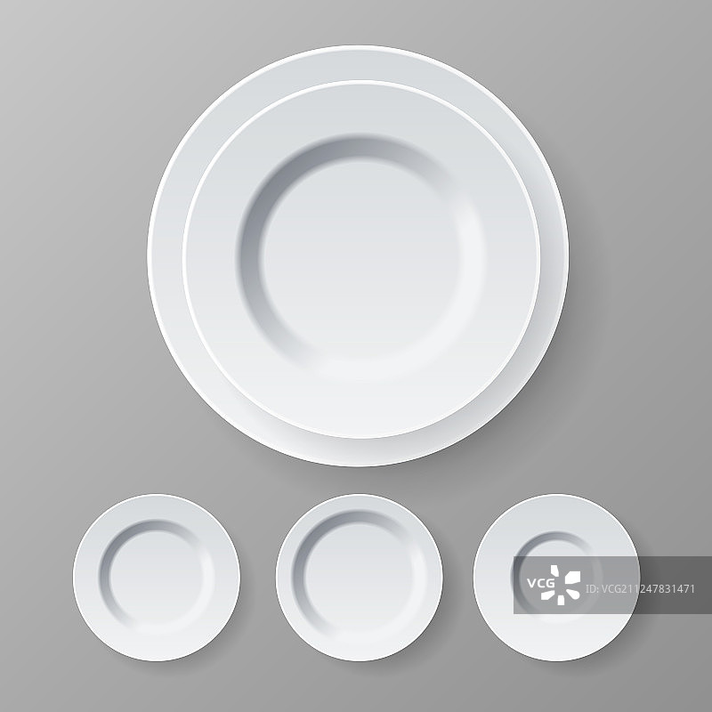 白色干净空餐盘俯视图图片素材
