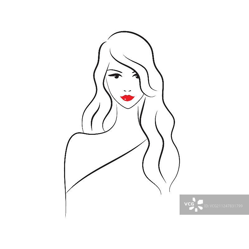 长发美女时尚模特图片素材