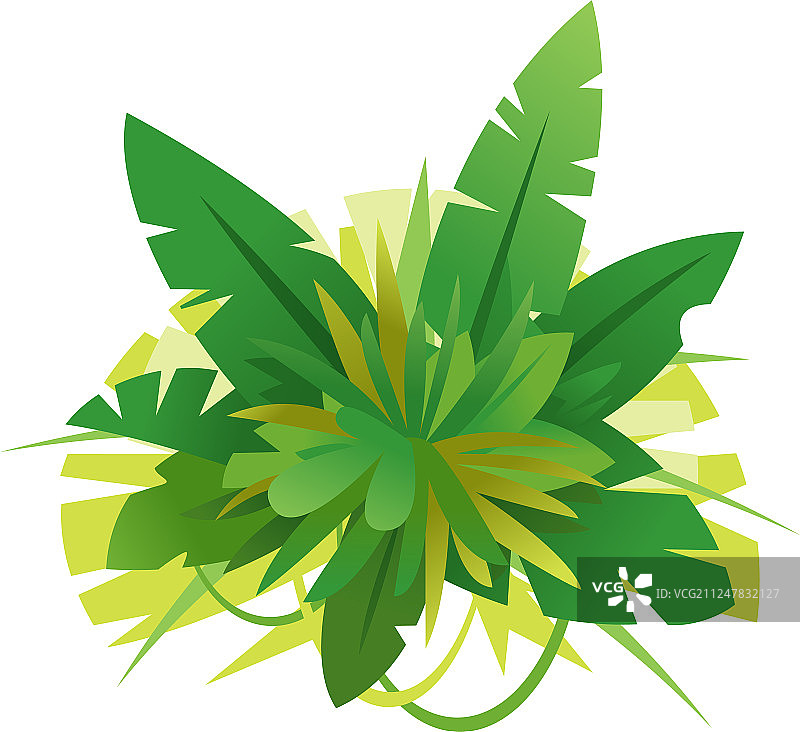 绿色丛林叶片组合图片素材