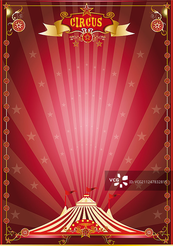 红色马戏团海报图片素材