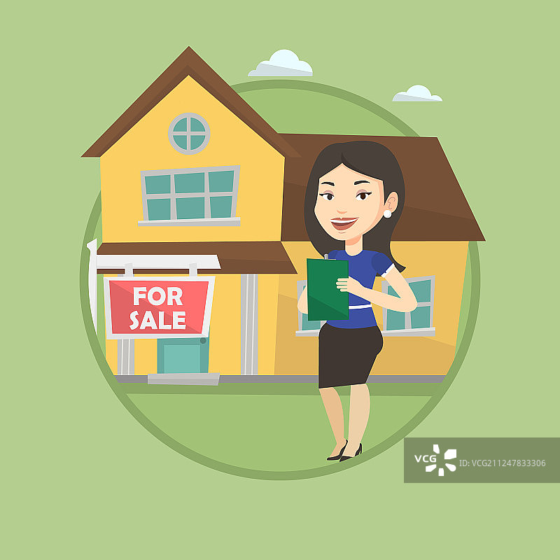 房地产经纪人签署合同图片素材