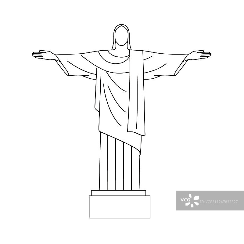里约热内卢基督像线条图标图片素材