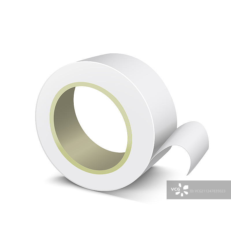 逼真的空白白色胶带卷模板图片素材
