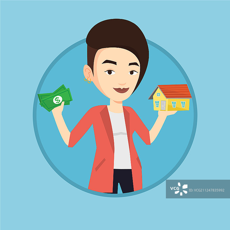 贷款买房的女人图片素材