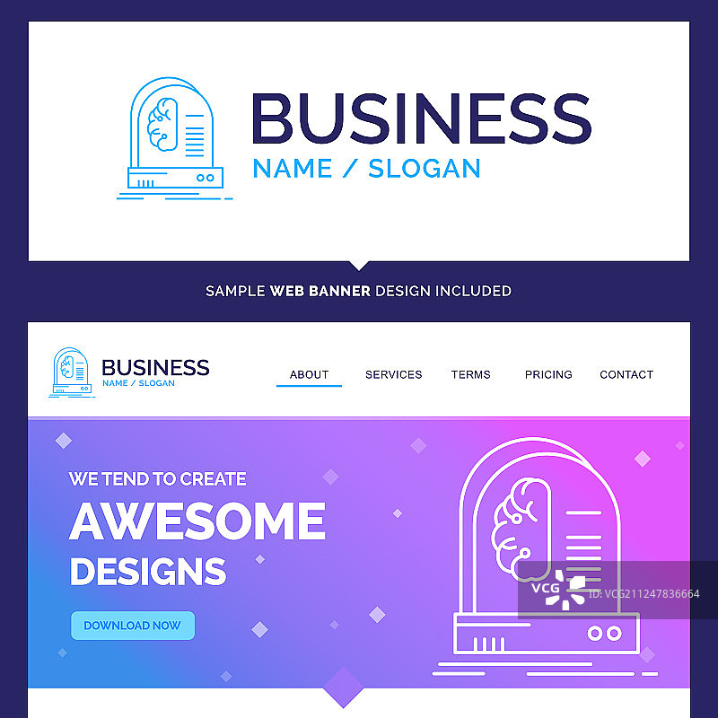 AI大脑品牌商务概念图片素材