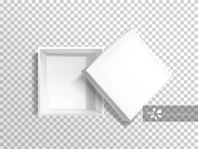 已打开的空白白色披萨盒样机图片素材