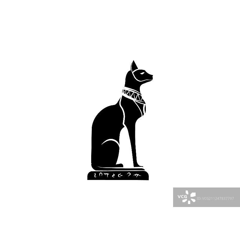 巴斯特女神图标埃及猫图标黑色图片素材