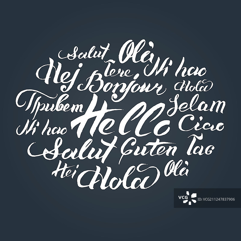 你好手写文字图片素材