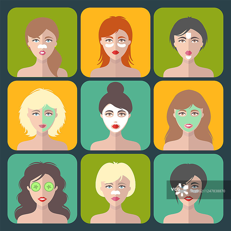 不同化妆品女性图标合集图片素材