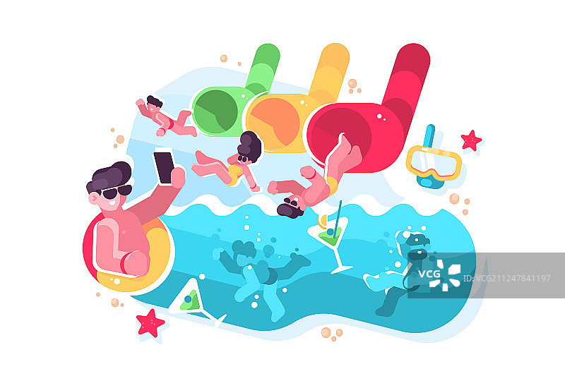 人们在水上乐园玩耍图片素材