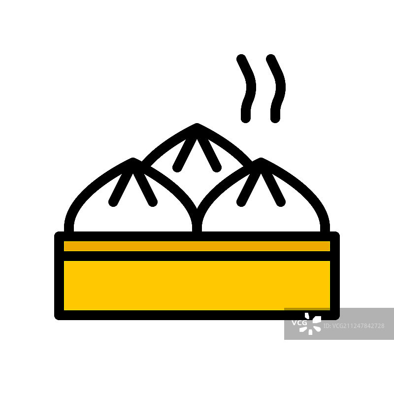 中国农历新年主题的蒸包填充图标图片素材