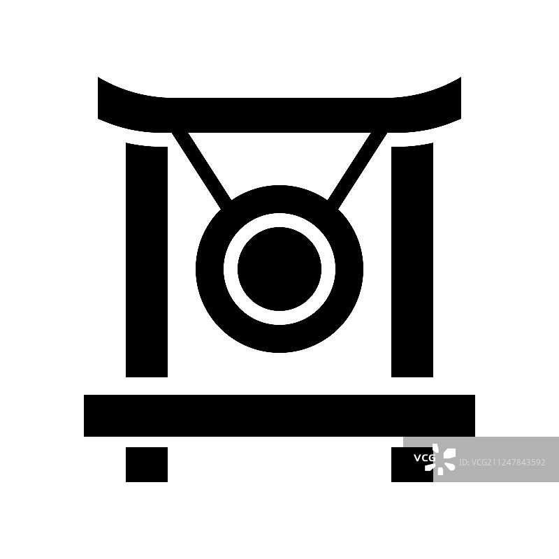 中国农历新年锣实体风格图标图片素材