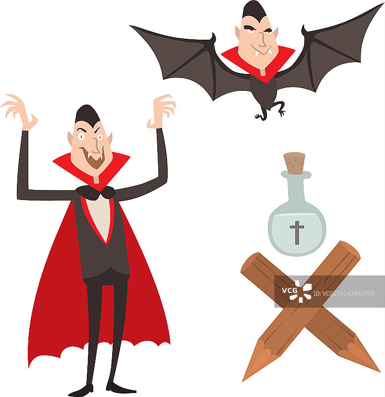 卡通德古拉符号吸血鬼图标图片素材