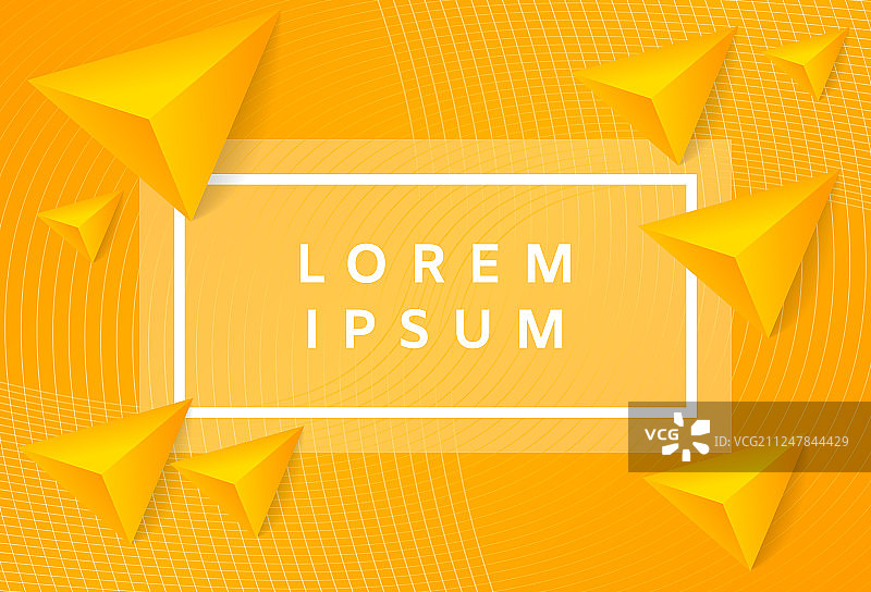 带有3D三角形的抽象黄色背景图片素材