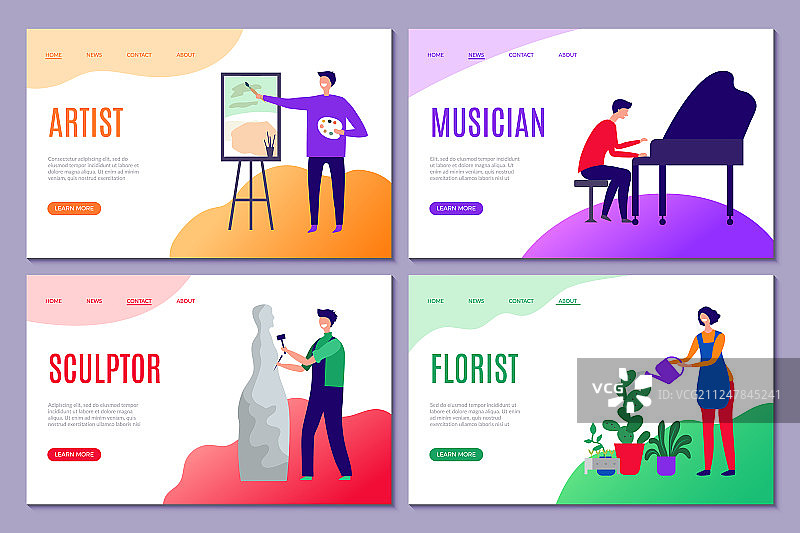 创意职业着陆页网页设计图片素材