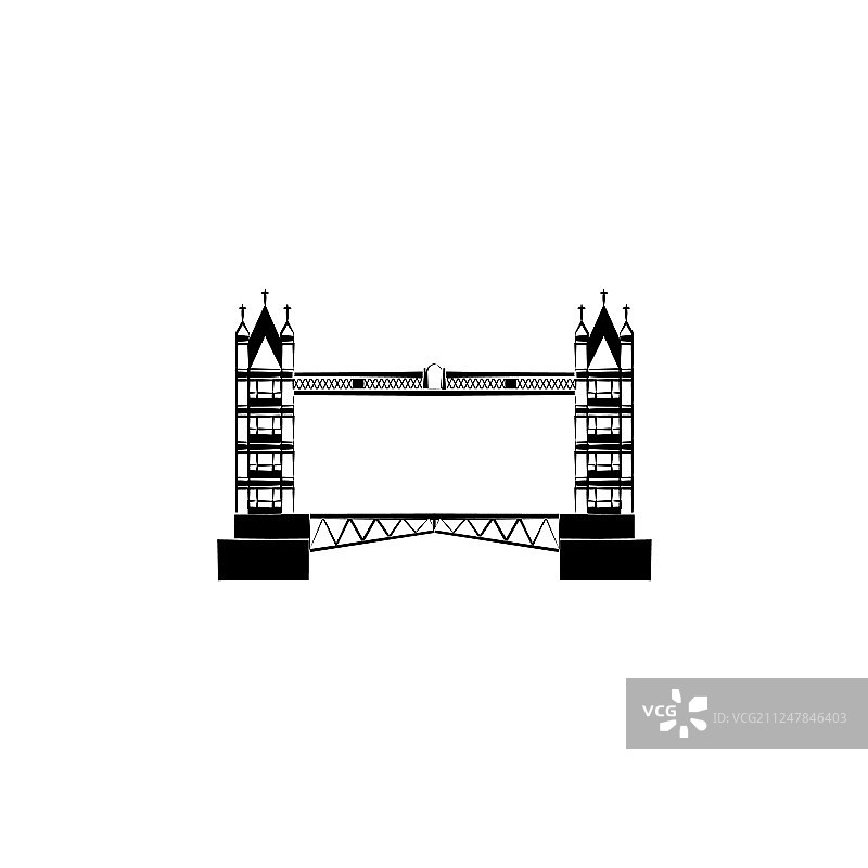 伦敦塔桥黑白稿图片素材
