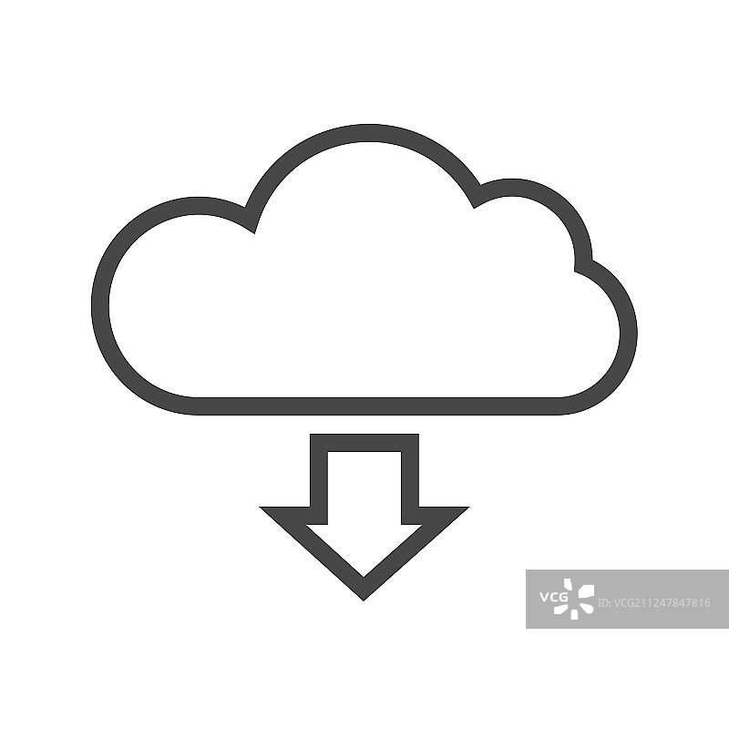 云存储细线条图标图片素材