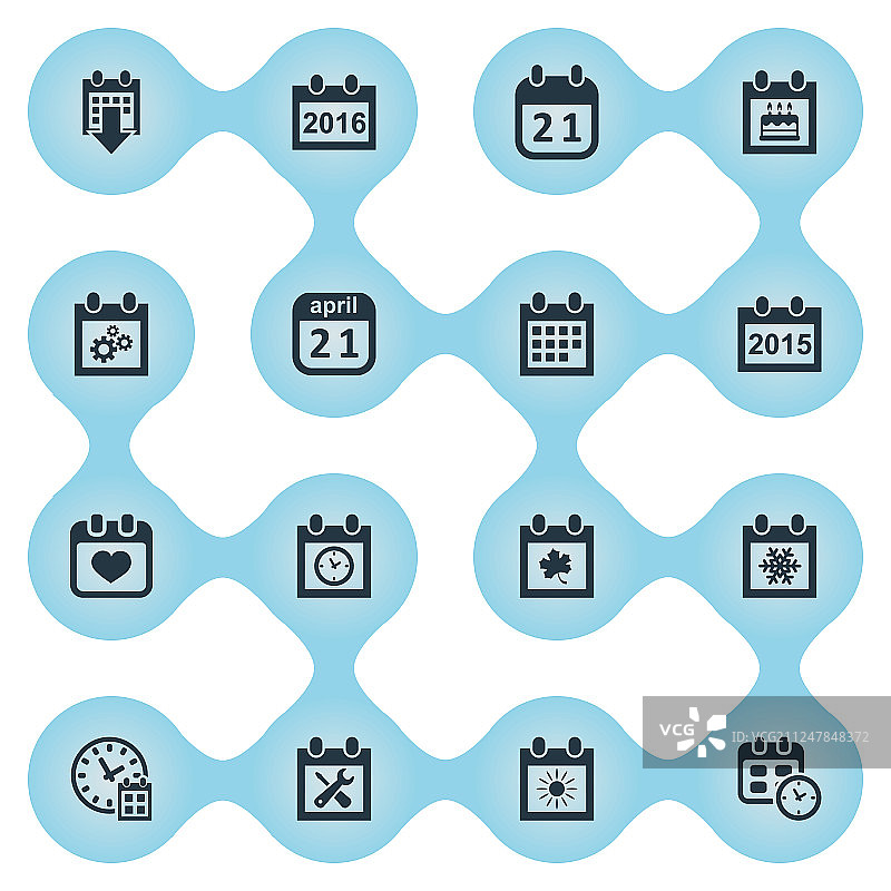 一组简单的时间图标图片素材