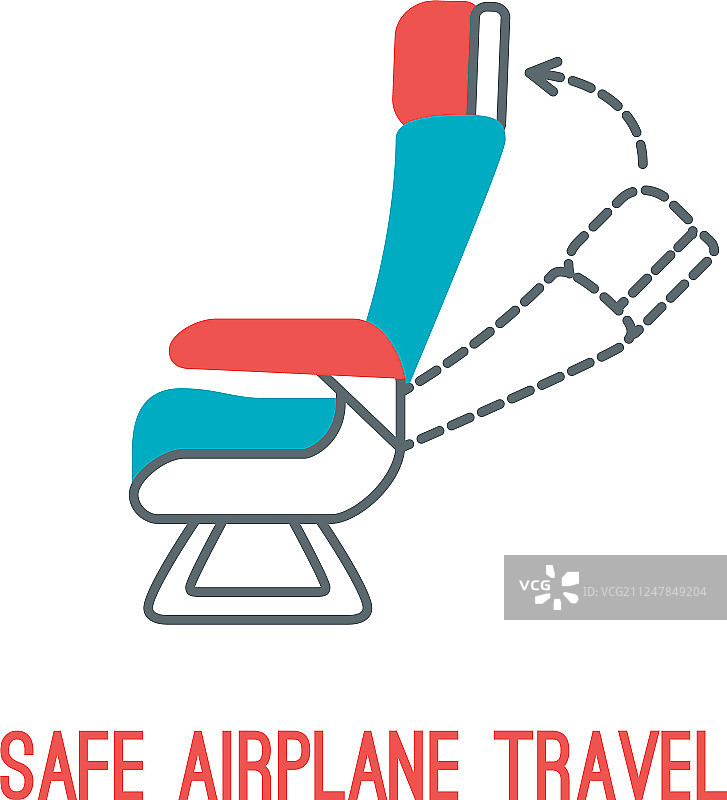 飞机安全概念细线图标图片素材