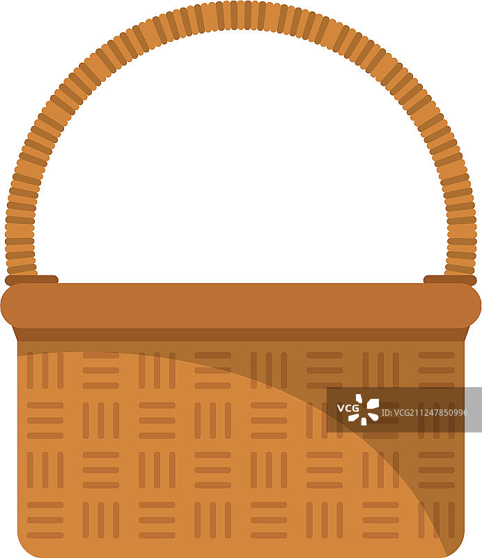 单独的卡通野餐篮图片素材