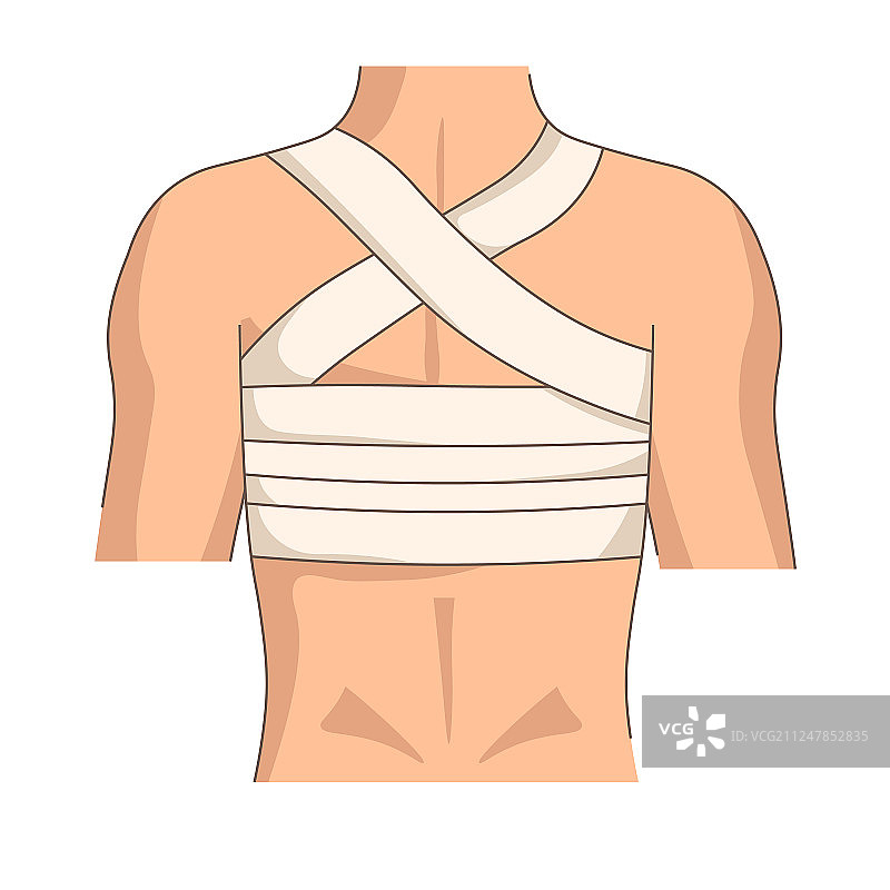 用于损伤或创伤的背部绷带图片素材