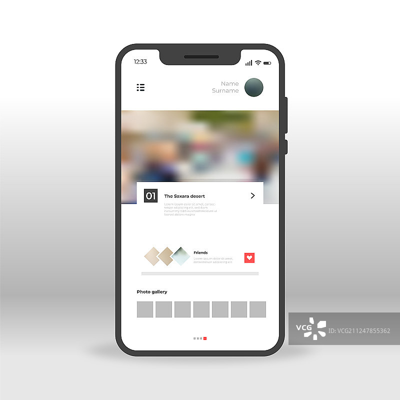 社交网络用户界面屏幕图片素材