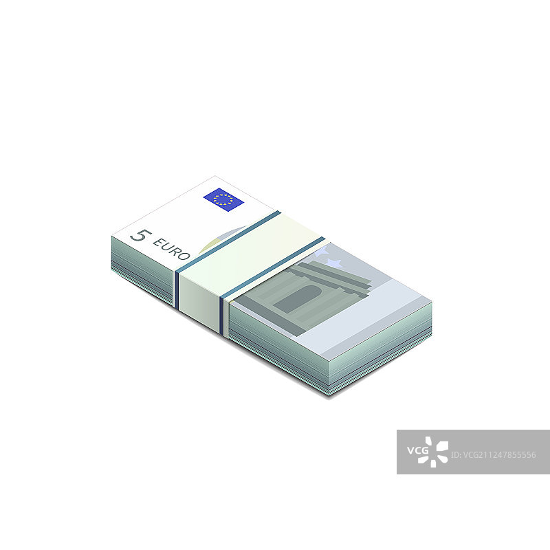 2.5D风格的欧元纸币图片素材