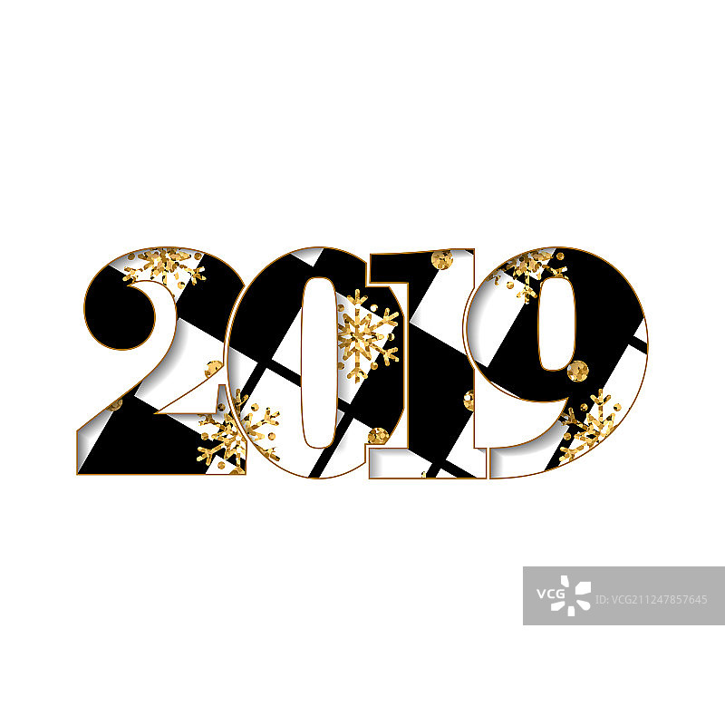 黑色纹理2019新年贺卡图片素材