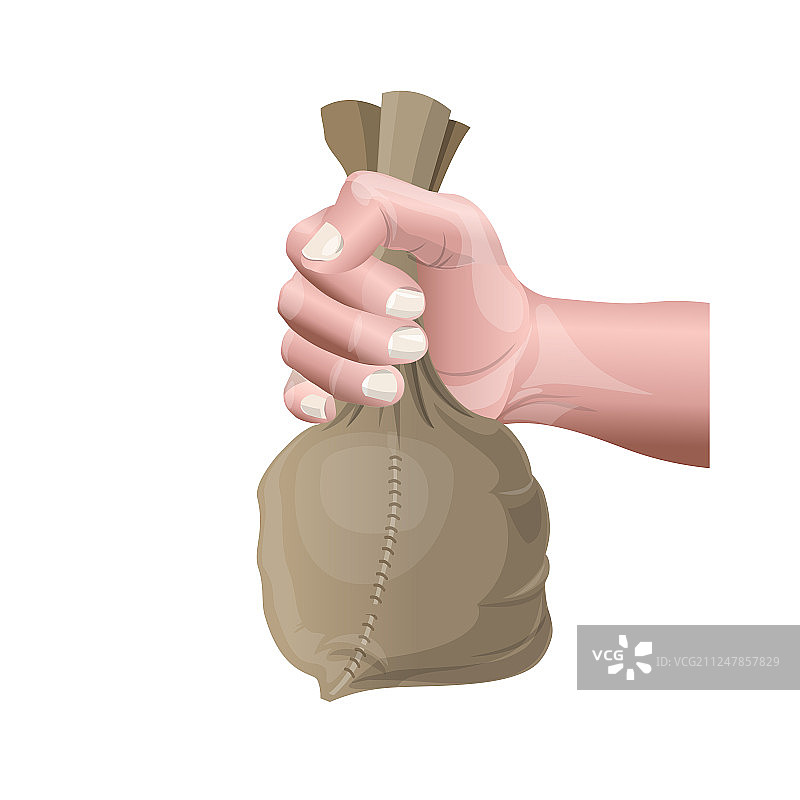 手拿小袋子图片素材