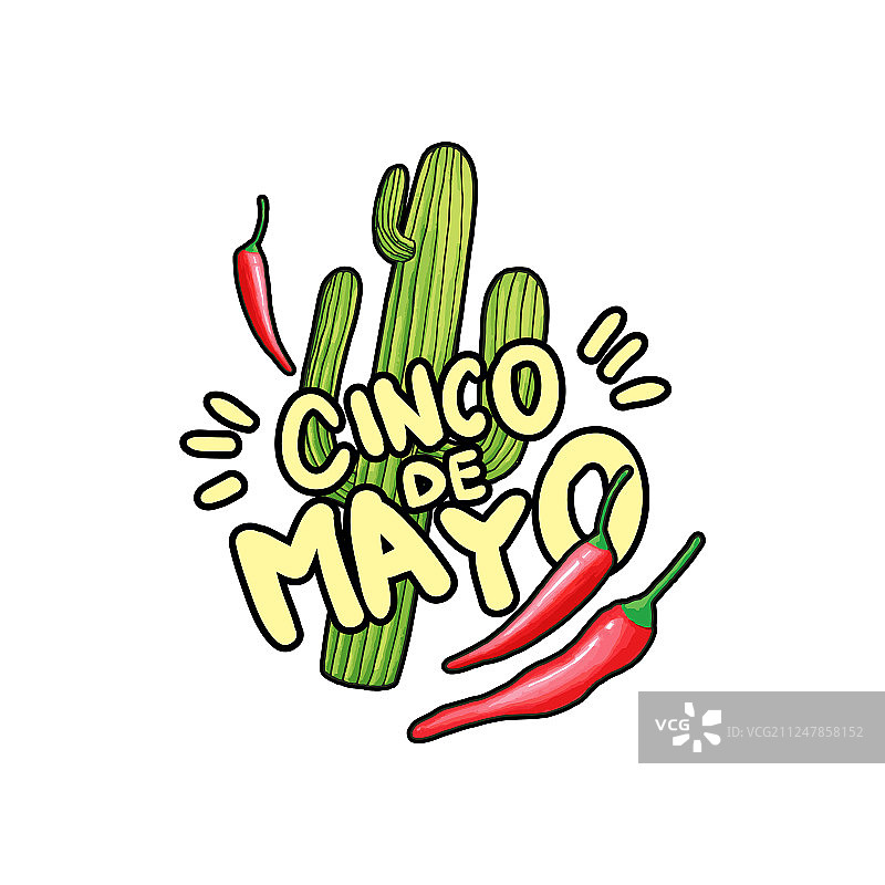 手绘墨西哥五月五日节图片素材