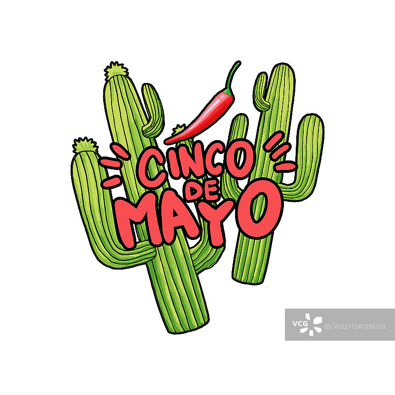 手绘墨西哥五月五日节图片素材