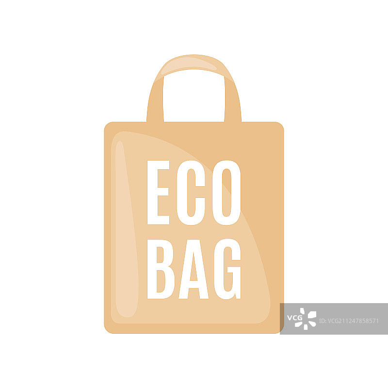 白色背景上的扁平风格环保袋图标图片素材