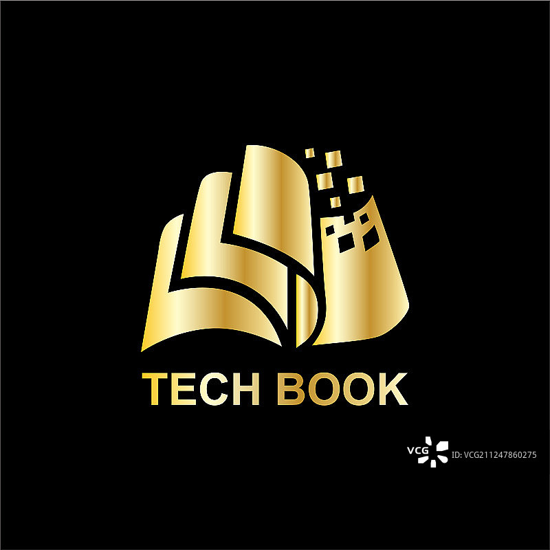 金色科技书籍标志图片素材