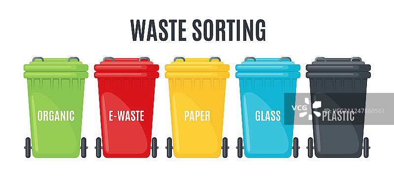 分类垃圾桶图标图片素材