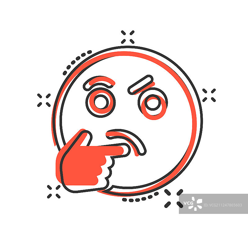 漫画风格的思考表情符号图标图片素材